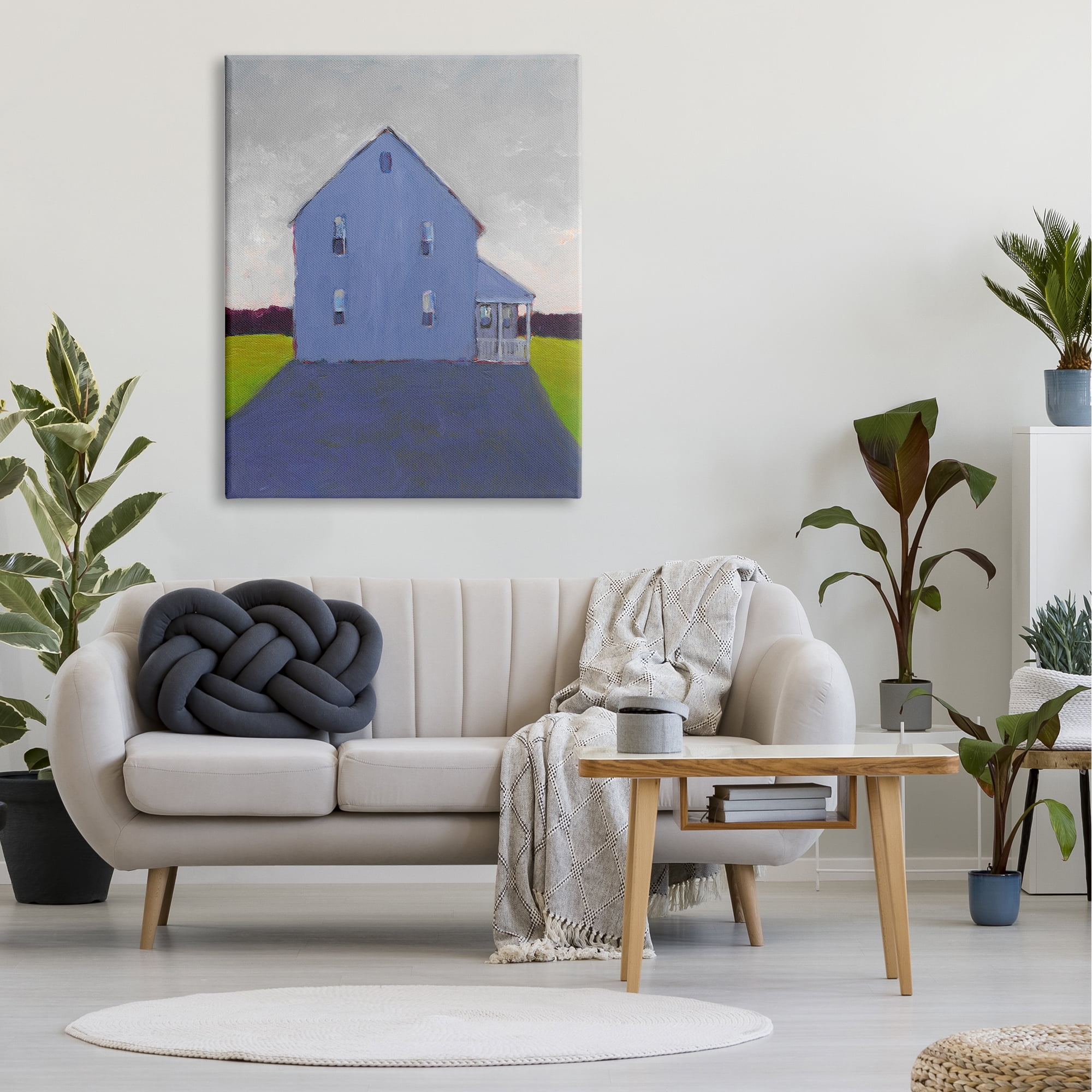Stupell Industries Minimalistic Rural Farm Barn Gloomy Desolated Rainy Day,36 x 48, Design by Carol Young