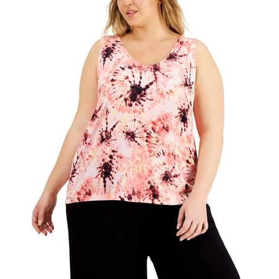 Ideology Womens Plus Size Printed Tank Top