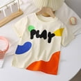 thumbnail image 2 of Splozh Toddler Short Sleeve Shirt 1-12 Years Cotton Crewneck Summer Graphic Tees for Baby Toddler Boys Shirts Boys Short Sleeve Shirt,Beige,7-8 Years, 2 of 4