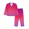 thumbnail image 1 of Balery Light Purple Glitter Conjunto de Pijama con Estampado para Mujer, Conjunto de Dos Piezas con Manga Larga, Ropa de Dormir Suave con Bolsillos, Pijamas Cómodos-XX-Large, 1 of 7