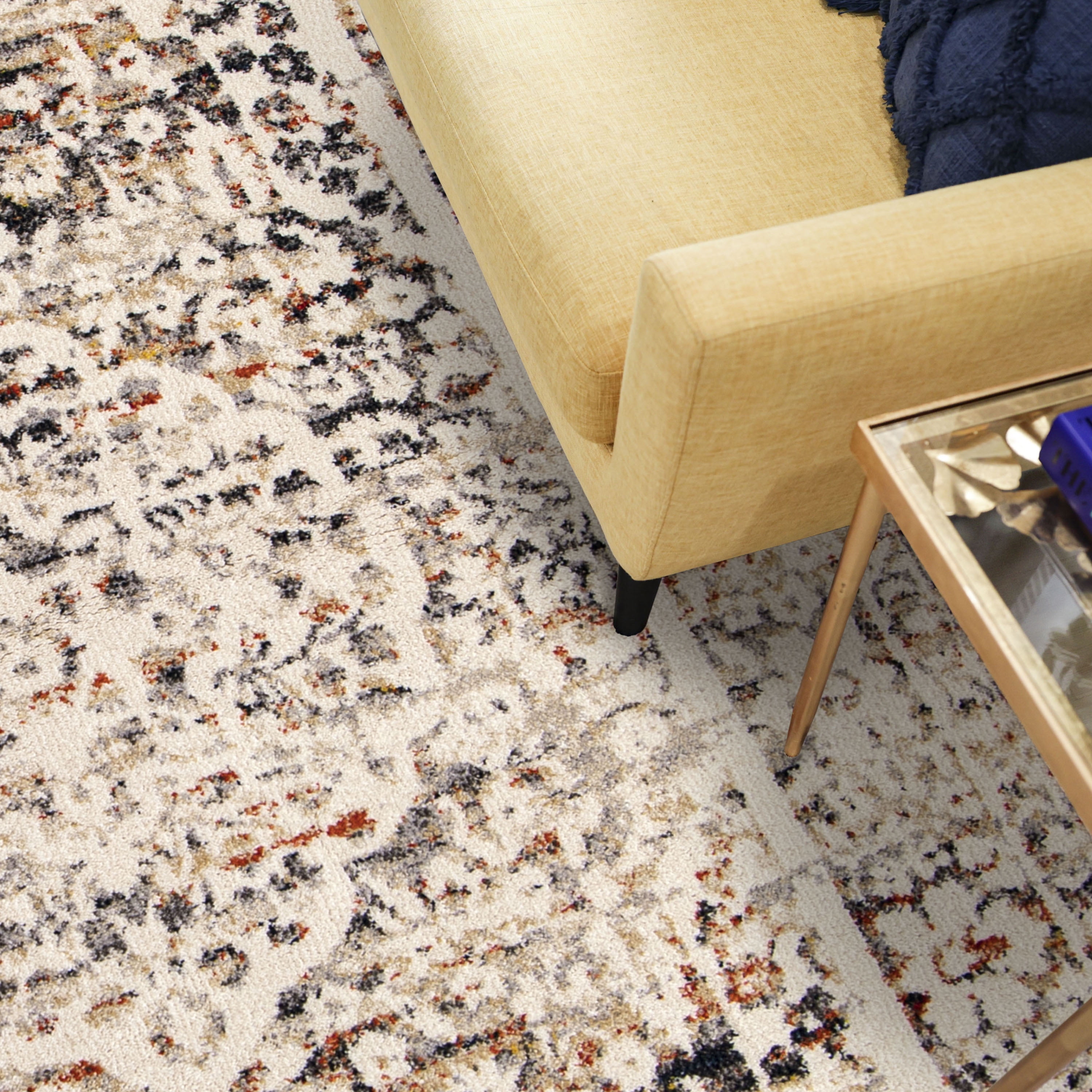 Simply Southern Cottage Laurel 6' X 9' Grey Floral Area Rug