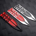 thumbnail image 3 of 2PCS Car Body Fender Blade Shape Badge Sticker Decal Car Accessories For Tiguan GTI GTD R Golf 4 5 Bora Jetta Tiguan Silver red-R, 3 of 6