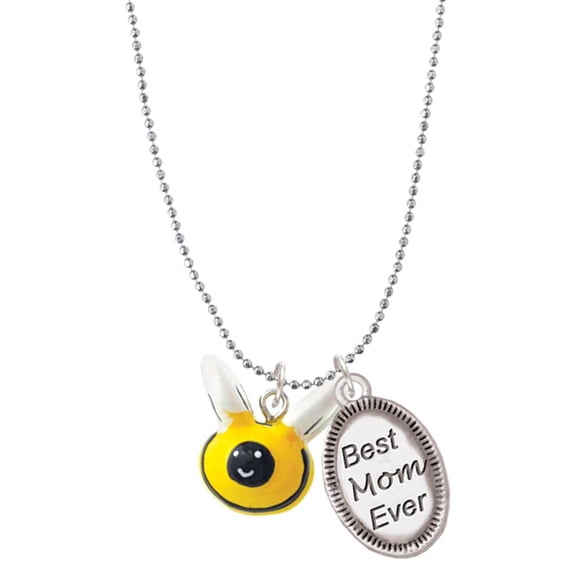 Delight Jewelry Resin Bumble Bee Best Mom Ever Charm Necklace