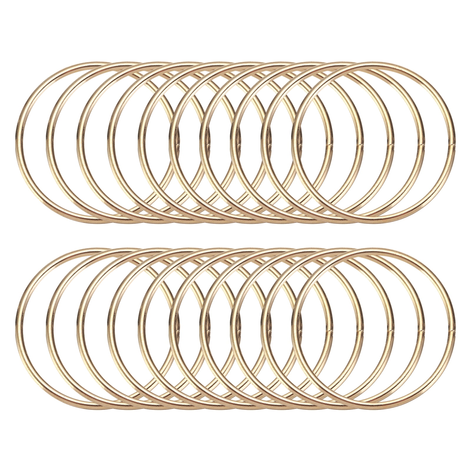 Uxcell 20 Pcs Dream Catcher Rings,Metal Crafts Hoops Floral Hoop 1.6 Inch Macrame Hoops Rings for DIY Crafts Wreath Making Supplies Plant Hangers, Gold