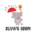 thumbnail image 1 of Design with Vinyl- Elephant Cartoon Peel and Stick Giant Wall Decals- Customised Name Cartoon Wall Stickers for Nursery, playroom, Classroom Decor -Size : 20" x 20"., 1 of 4