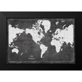 thumbnail image 2 of Schlabach, Sue 24x17 Black Modern Framed Museum Art Print Titled - Blueprint World Map, 2 of 5