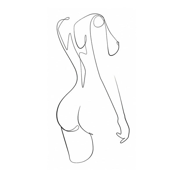 Advancent Pintura de mujer de arte blanco sobre lienzo Póster de femenina de arte de lienzo con estilo cautivador e inspirador Decoración del hogar A