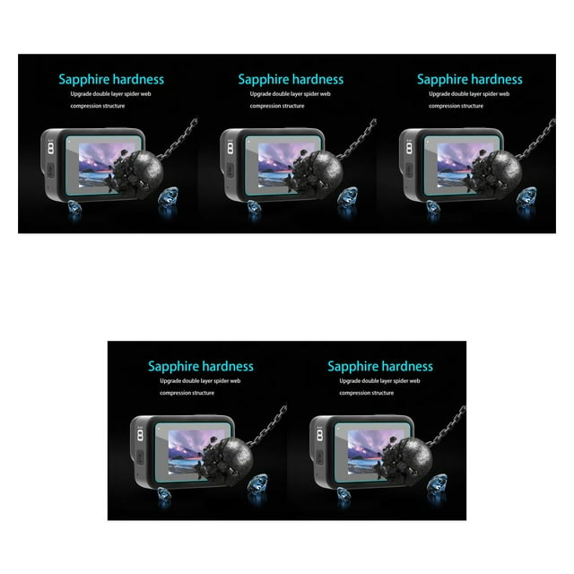 Transemion Case Lens Cap Protector Cover Tempered Glass Protective Film Set For 8 Action Camera Accessory 5Set