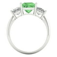 thumbnail image 4 of Clara Pucci 14K White Gold 2.5ct Green Three-Stone Ring for Women, 4 of 8