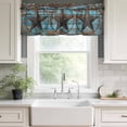 thumbnail image 3 of Texas Star Brown Rod Pocket Curtain Valance, Vintage Farm Barn Blue Wooden Texture Farmhouse Window Valance for Living Room, Bedroom, Kitchen 60"W x 18"L, 3 of 9
