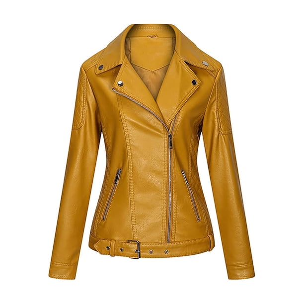 Pntutb, cárdigan de cuero con cremallera sólida a la moda para mujer, con bolsillo, abrigo corto, chaqueta, liquidación Pntutb Pntutb-254