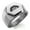Silver, variant on Stainless Steel Ikoma Samurai Crest Engraved Hexagon Crest Flat Top Biker Style Polished Ring