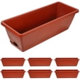 thumbnail image 4 of 7pcs Red Resin Flower Boxes for Home Succulent Planting and Decorate with Drip Tray, 4 of 8