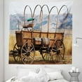 thumbnail image 1 of American Tapestry, Photo of Old Nostalgic Wild West American Cart Carriage in the Farm Texas Style, Fabric Wall Hanging Decor for Bedroom Living Room Dorm, 5 Sizes, Brown Yellow, by Ambesonne, 1 of 1