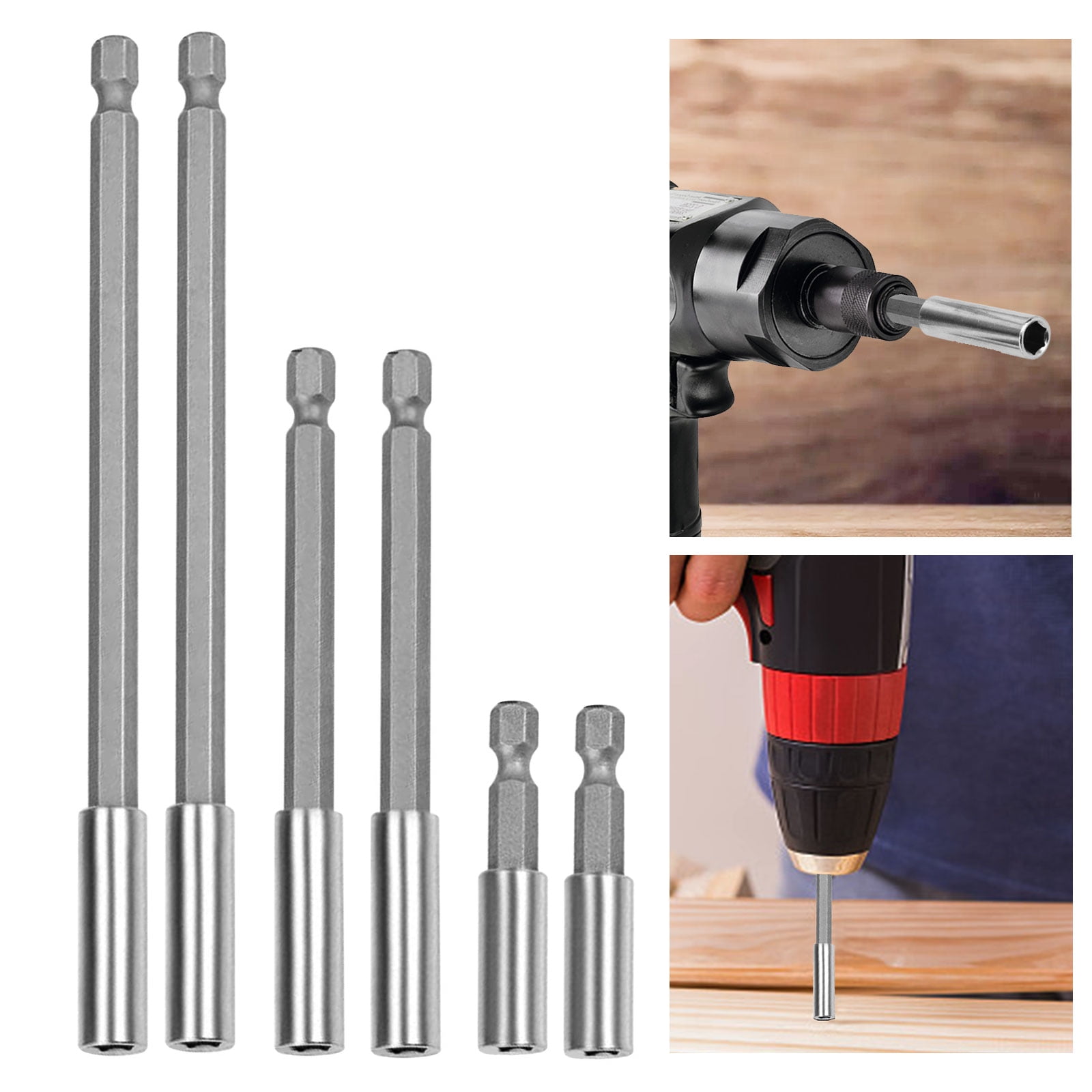 Magnetic drill extensions 75 mm Quick release screwdriver with hexagonal shank with 1/4 shank 5 pieces Magnetic drill extensions 75 mm Quick release screwdriver with hexagonal shank with 1/4 shank 5 pieces
