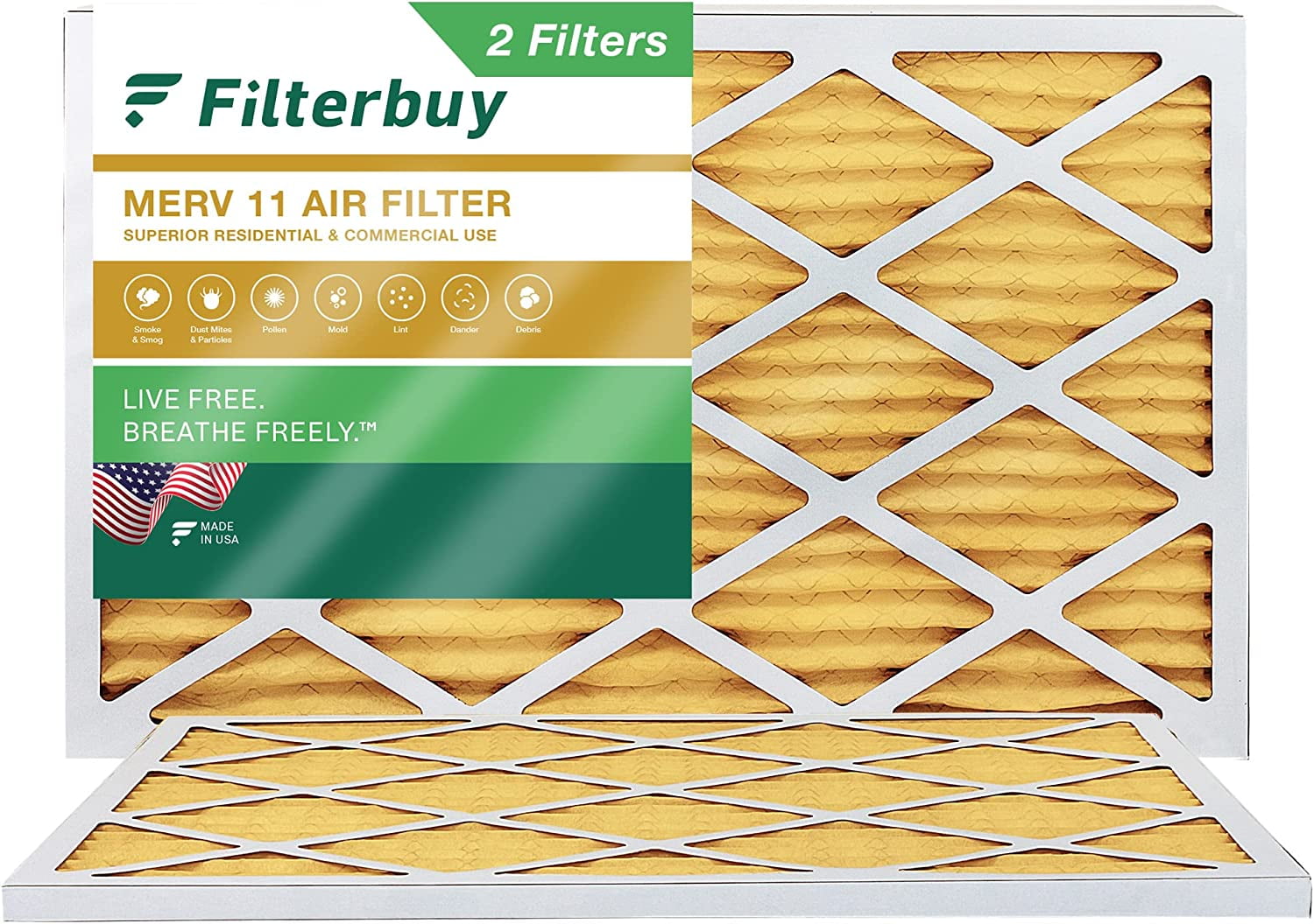 16-1/4x21-1/2x1 Ultra Allergen Merv 11 Replacement AC Furnace Air Filter 12 Pack 