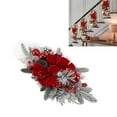 thumbnail image 3 of Christmas Staircase Decoration Cordless 60x30cm PVC Exquisite Realistic Stairway Swag for Table Wall Red Without Light, 3 of 15