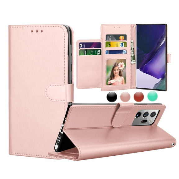 Galaxy Note 20 Ultra 5G Case, Galaxy Note 20 Ultra 2020 PU Leather Case, Njjex [Kickstand] Luxury PU Leather Wallet Case Flip Folio Cover [Card Slots] [Wrist Strap]