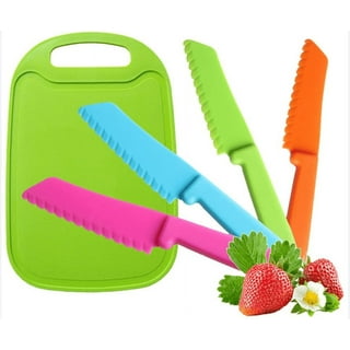 Happon 4 Pieces Kids Knife Set Include Crinkle Cutter for Veggies Nylon  Kids Knifes for Real Cooking Montessori Kitchen Tools for Toddlers 