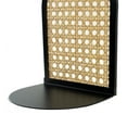 thumbnail image 3 of Home Decor Collection Arched Black Metal and Natural Rattan Indoor Tabletop Bookends, 3 of 18