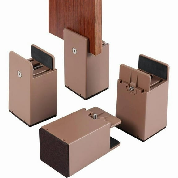 Adjustable Bed and Furniture Risers with Screw Clamp, 4Pcs 10cm Adjustable Bed Risers, Heavy Duty Sofa Tables Chair Risers
