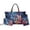 Blue and Multicolor - Starry Wolf, variant on Deer Bird Print Handbag and Wallet Set Maple Leaf Print Tote Bag with Makeup Pouch PU Leather Top Handle Bag for Work Party Shopping, Brown