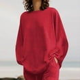 thumbnail image 4 of CHOK Cotton Linen Sets for Women 2 Piece Long Sleeve Lounge Set Lightweight Pants Spring Summer Outfits, 4 of 7
