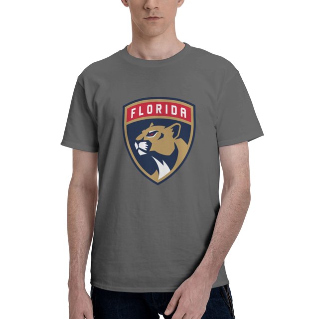 Florida Panthers Mode T-Shirt à Manches Courtes pour Hommes Gris Foncé Moyen