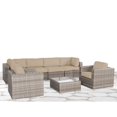 thumbnail image 5 of Livingsource International Wicker/Rattan 6 - Person Seating Group with Cushions Taupe, 5 of 5