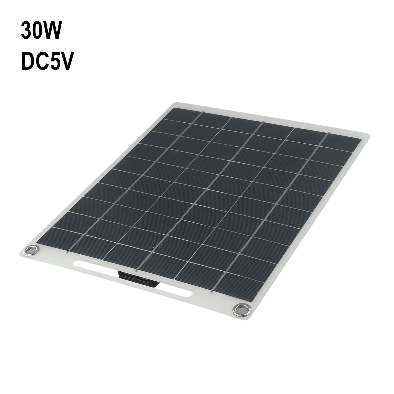 CHENGSI for 30W 5V Outdoor Solar Charger Panel Dual USB Flexible Charging Board Waterproof High-Efficiency Polycrystalline Silicon Cell with Carabiners for Mobile Phones Cameras