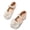 Beige, variant on Beige Girls Glitter Mary Jane Dress Shoes with Pearl Strap and Flower Bow Size 1, Princess Party Flats for Big Kids