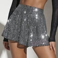 thumbnail image 2 of WAYUTE Womens Shorts Sparkling Sequined Double Layer Mesh Shorts Dance Performance Casual Fashion Shorts, 2 of 6