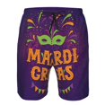 thumbnail image 3 of Cauagu Mardi Gras2 Print Men's Swim Trunks,Hawaiian Bathing Suit Swimsuits Beach Shorts with Pockets for Men Quick Dry Swimming Board Shorts-X-Large, 3 of 6