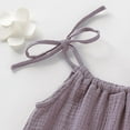 thumbnail image 5 of Toddler Girls Children Sleeveless Halter Solid Color Cotton And Linen Pleated Feeling Dress Casual Dress 5de Dresses, 5 of 6