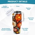 thumbnail image 2 of Yayeee 40oz Stainless Steel Tumbler with Straw and Handle Double-Wall Insulated Travel Water Bottle, Blooming Flowers, 2 of 8