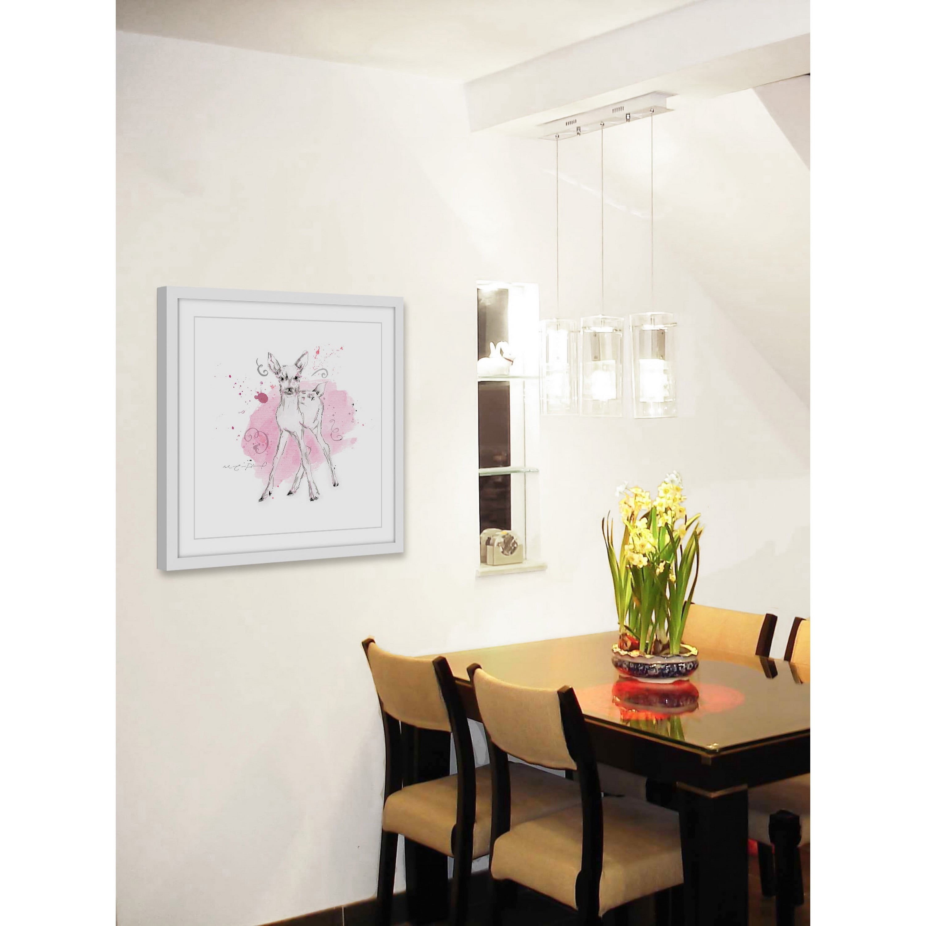 "Cerf Bebe" By Marie-Eve Pharand Framed Painting Art Print, 24.0" x 1.5"