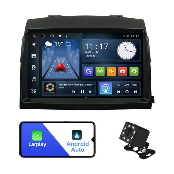 Android 10 Double Din Car Stereo for Toyota Sienna 2004-2010 with 9 Inch Touchscreen Radio Built-in Wireless Carplay/Android Auto/GPS/Bluetooth/FM/AUX-in/Steering Wheel Control Backup Camera