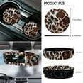 thumbnail image 6 of Renewold Brown Black Cow Print 12 PCS Car Seat Cover Full Set, with Front Car Seat Covers Steering Wheel Seat Belt Cover Trash Can Armrest Pad Rear View Mirror Cover Coaster Keychain Air Vent Pouch, 6 of 7