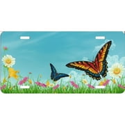 Butterflies In Field License Plate