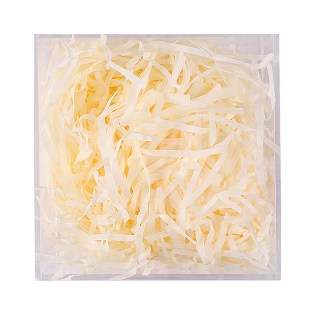 1 Pack Lafite Paper Raffia Filler Colorful Shredded Box Packaging Decoration Practical Wedding Party Easter New Year Champagne yellow