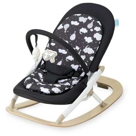 Dream On Me SleekSway Portable Rocker, Black White