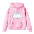 thumbnail image 3 of Mercatoo Cute Bunny Graphic Hoodies for Girls Trendy Oversized Hooded Sweatshirts Pockets Kids Long Sleeve Pullover Hoodie, 3 of 4