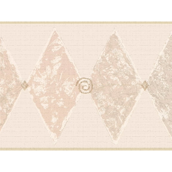 Dundee Deco's Peel and Stick Wallpaper Border - Geometric Pink Diamonds Wall Border Retro Design, 15 ft x 7 in, Self Adhesive