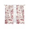 thumbnail image 2 of Sheer Curtains 63 Inches Long 2 Panels, Chinese Style Asian Scenic Garden Rod Pocket Curtain Voile Draperies, Chinoiserie Retro Landscape Light Filtering Window Treatment for Living Room, 2 of 8