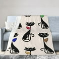 thumbnail image 1 of DouZhe Ultra-Soft Micro Fleece Lightweight Flannel Bed Blanket, Cute Cartoon Cats Kitten Print Cozy Warm Throw Blankets, 60"x50", 1 of 7