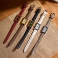 thumbnail image 6 of Vintage Women's Rectangle Wristwatch Classic Ladies Analog Quartz Watch Ultra-Thin Ladies Bangle Bracelet Watch Female Business Dress Watches with Leather Strap, 6 of 6