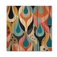 thumbnail image 3 of Designart "Retro-Styled Abstract Drops XIII" Modern Geometric Print on Natural Pine Wood, 3 of 5