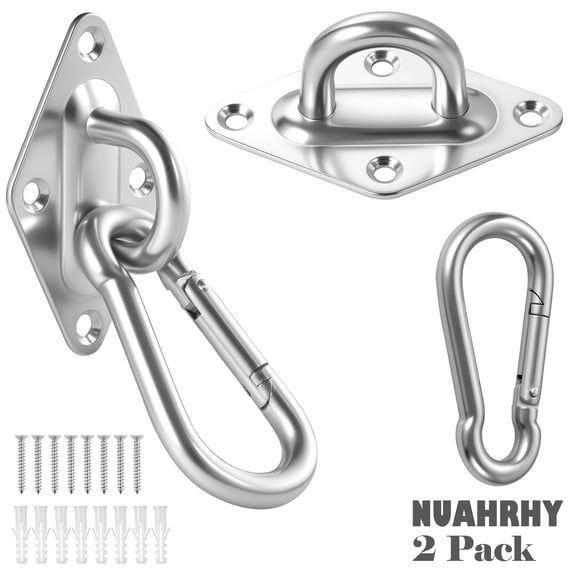 Hammock Hanging Kit, Heavy Duty Ceiling Hooks, 1300 Lbs Capacity Stainless Steel Mount for Swing, Punching Bag, Indoor & Outdoor, 2 Pack
