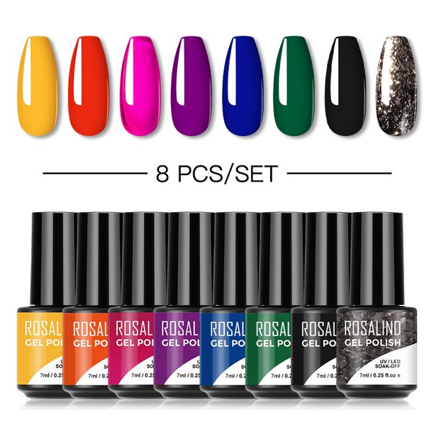 ROSALIND Gel Esmalte de Uñas Set 24 UNIDS Invierno Semi Permanente Gel Barniz Híbrido Necesita Base Top Coat Nails Art Kit de Esmalte de Uñas Tan Jianjun unisex