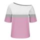 thumbnail image 4 of Tops de Manga Corta para las Mujeres Cuello Inclinado de Ajuste Suelto Casual Blusa Deportiva para el Hogar, Top de Poliéster Relajado para Primavera Verano Diario Y Entretenimiento, 4 of 6